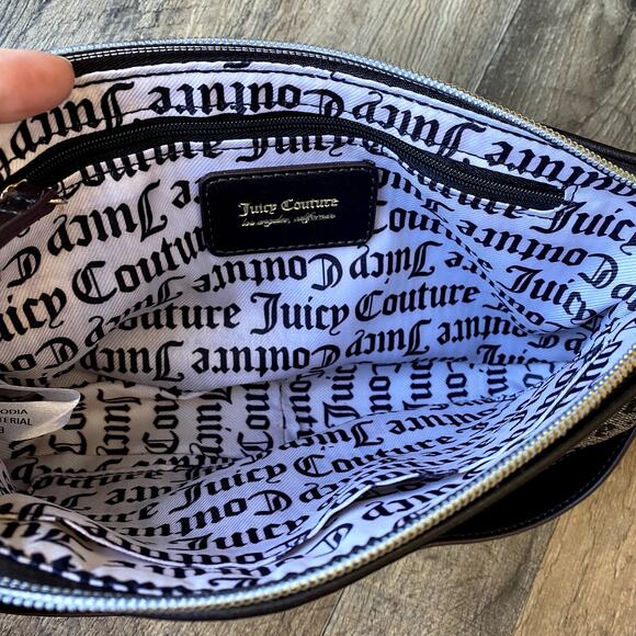 Juicy Couture Brown Monogram BAGUETTE Shoulder Bag Y2K GIRLY GLAM COQUETTE - Picture 6 of 11